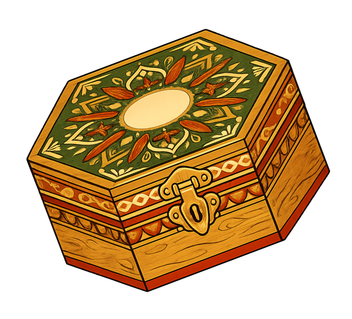 An ornate heirloom spice box